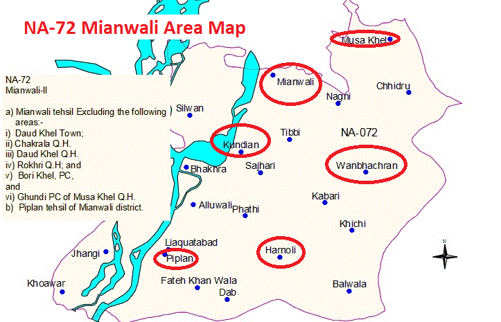 NA-72 Mianwali Area Map