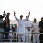 Imran Khan on Stage in Jhelum Jalsa today on 21-9-2017