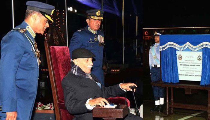 Asghar Khan at PAF Academy Risalpur in March 2017