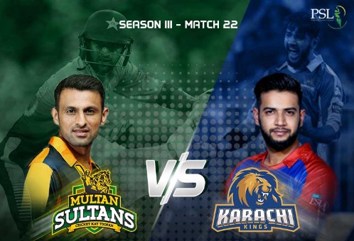 PSL Karachi Kings Vs Multan Sultan Match Live Today