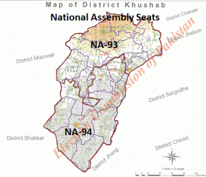 Khushab National Assembly Seats Area Map - New Halqa Bandi 2018 - NA-93, NA-94