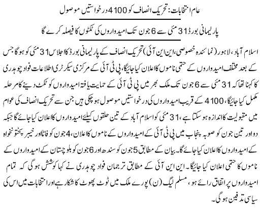 4100 Candidates Submitted Applications and Applied for PTI Tickets 2 4100 Candidates Submitted Applications and Apply for PTI Tickets in General Election 2018