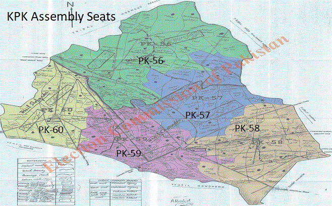 Charsadda KPK Assembly Seats Area Maps - New Halqa Bandi 2018 - PK-56, PK-57, PK-58, PK-59, PK-60