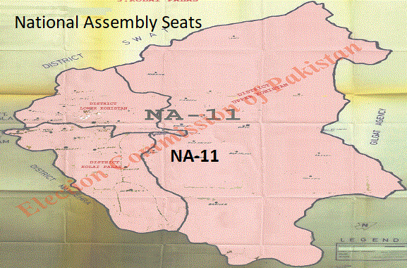 Kohistan Upper + Lower National Assembly Seats Area Maps - New Halqa Bandi 2018 - NA-11