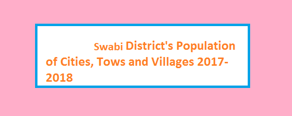 Swabi District's Population of Cities, Tows and Villages 2017-2018