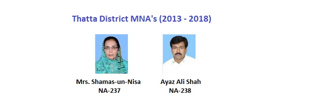 Thatta MNA Pics - Mrs. Shamas-un-Nisa, Ayaz Ali Shah