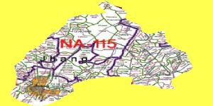 NA 115 Jhang Area Map of National Assembly Halqa 2018.