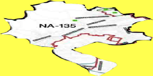 NA 135 Lahore Area Map of National Assembly Halqa 2018.