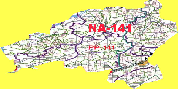 NA 141 Okara Area Map of National Assembly Halqa 2018.