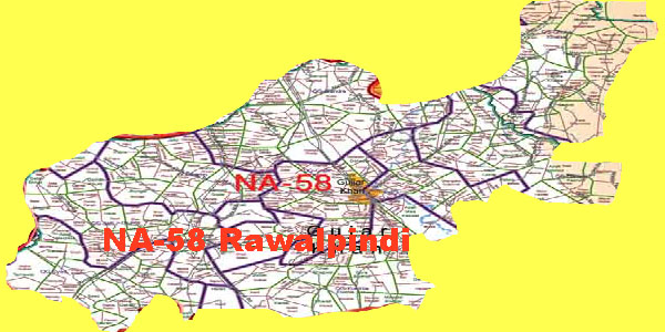 NA 58 Rawalpindi Area Location Map of National Assembly Halqa 2018.