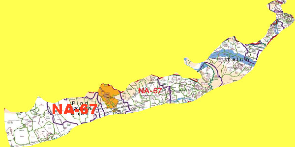 NA 67 Jhelum Area Map of National Assembly Halqa 2018.