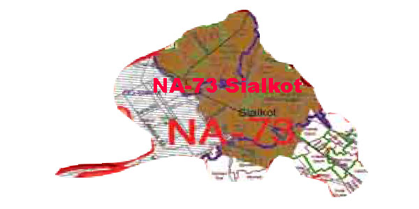 NA 73 Sialkot Area Location Map of National Assembly Halqa 2018.
