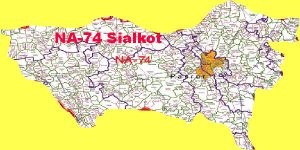 NA 74 Sialkot Area Location Map of National Assembly Halqa 2018.