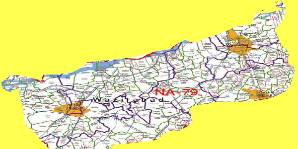 NA 79 Gujranwala Area Map of National Assembly Halqa 2018.