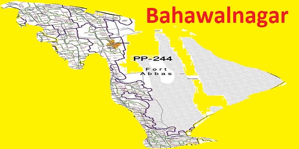 PP 244 Bahawalnagar Area Map of Punjab Assembly Constituency (Halqa) 2018