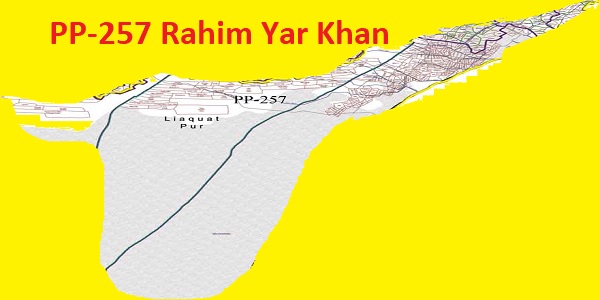 PP 257 Rahim Yar Khan Area Map of Punjab Assembly Constituency (Halqa) 2018
