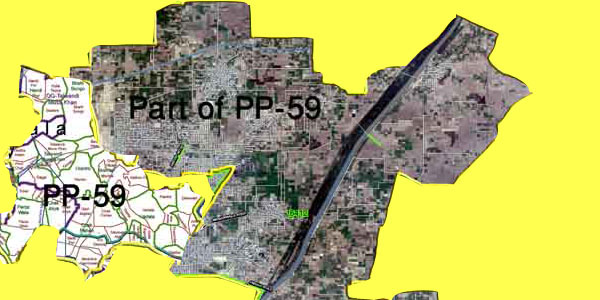 PP 59 Gujranwala Area Map of Punjab Assembly Halqa 2018.