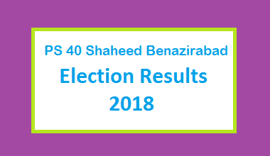 PS 40 Shaheed Benazirabad Election Result 2018 - PMLN PTI PPP Candidate Votes Live Update