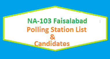 NA 103 Faisalabad Polling Stations List, Candidate Names Election 2018 2 NA 103 Faisalabad Polling Station Names and List of Candidates for Election 2018