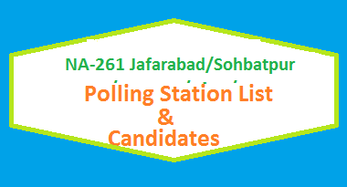 NA 261 Jafarabad Sohbatpur Polling Station Names and List of Candidates for Election 2018