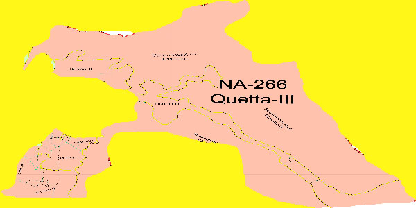 NA 266 Quetta Area Location Map of National Assembly Halqa 2018