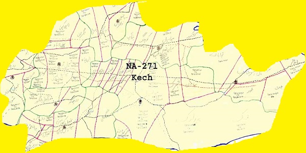 NA 271 Kech Area Location Map of National Assembly Halqa 2018