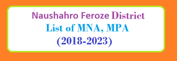 Naushahro Feroze District List of MNA and MPA Assembly Tenure 2018 to 2023