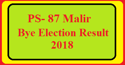 PS-87 Malir By Election Result 2018 Live Detail Update Online