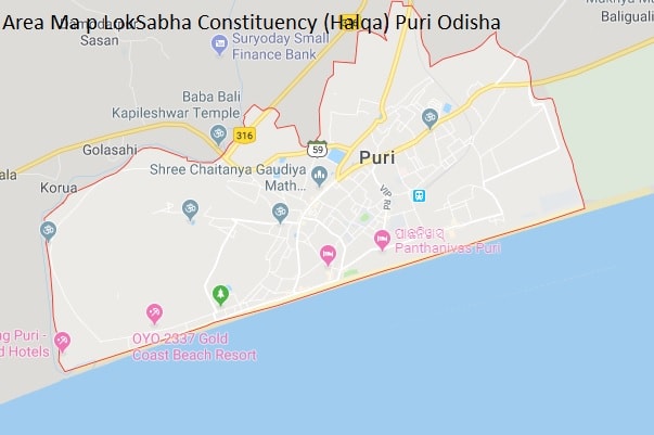 Area Ma p LokSabha Constituency (Halqa) Puri Odisha-min