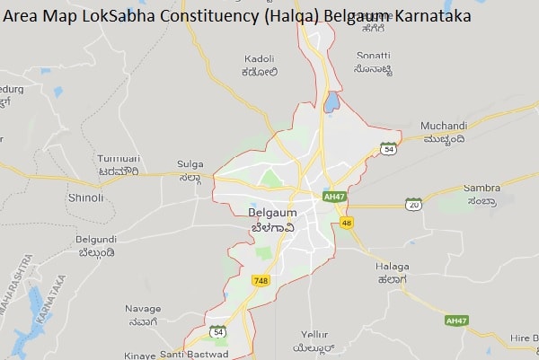 Area Map LokSabha Constituency (Halqa) Belgaum Karnataka-min