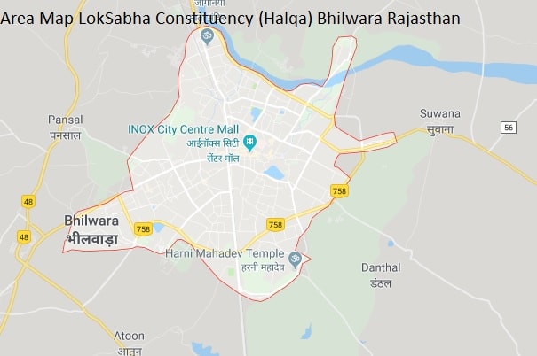 Area Map LokSabha Constituency (Halqa) Bhilwara Rajasthan-min