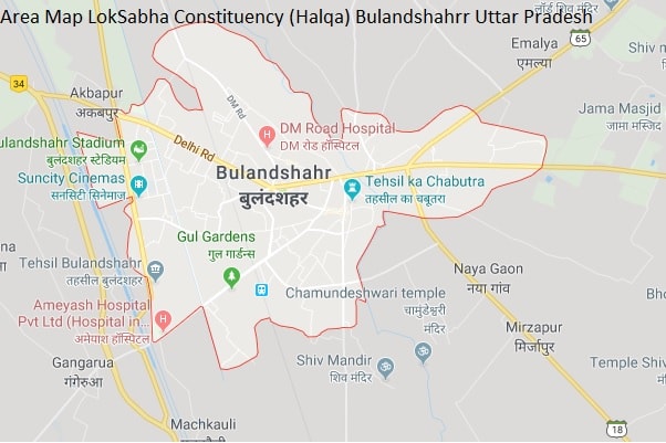 Area Map LokSabha Constituency (Halqa) Bulandshahrr Uttar Pradesh-min
