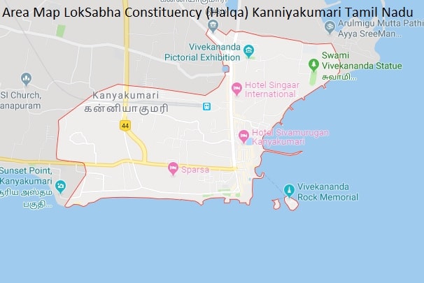 Area Map LokSabha Constituency (Halqa) Kanniyakumari Tamil Nadu-min