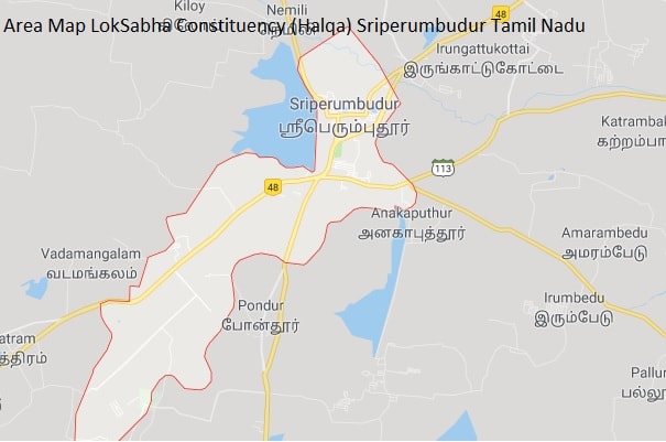 Area Map LokSabha Constituency (Halqa) Sriperumbudur Tamil Nadu-min