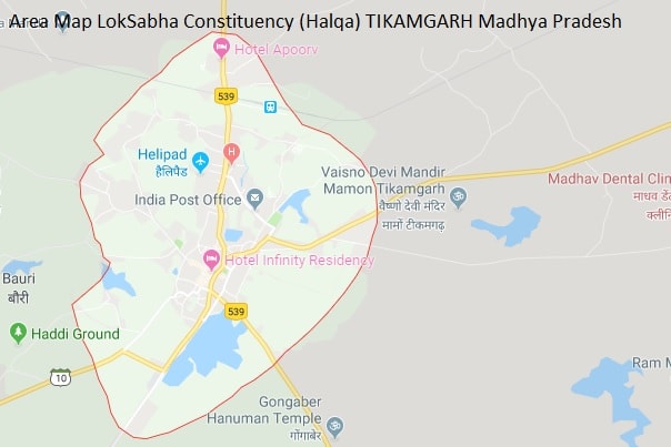 Area Map LokSabha Constituency (Halqa) TIKAMGARH Madhya Pradesh-min