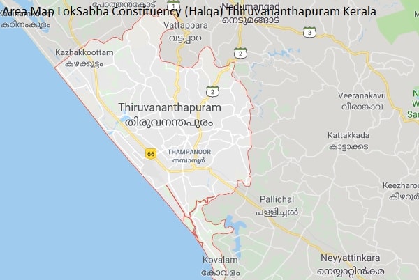 Thiruvananthapuram Kerala Constituency Indian Election Result Lok Sabha Assembly 2019 2014 2 Area Map LokSabha Constituency (Halqa) Thiruvananthapuram Kerala-min