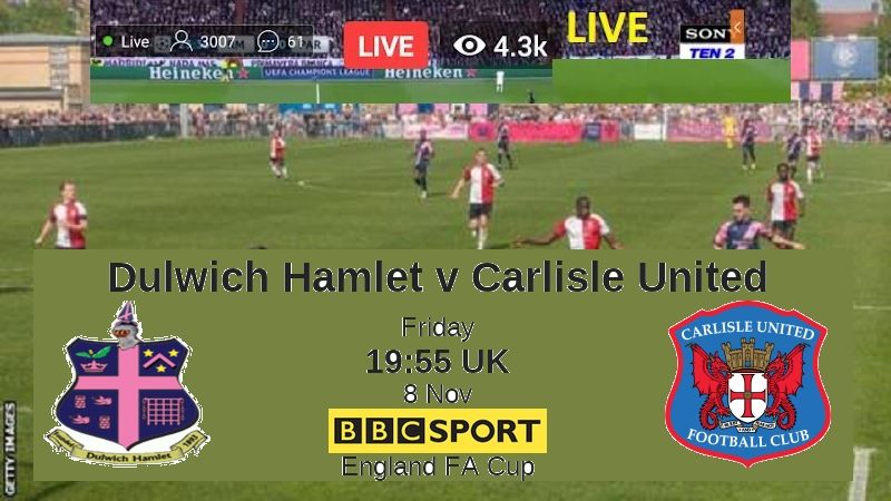 cropped Live English FA Cup Football Streaming Dulwich Hamlet DUL vs Carlisle CAR Live Streaming Viaplay Live