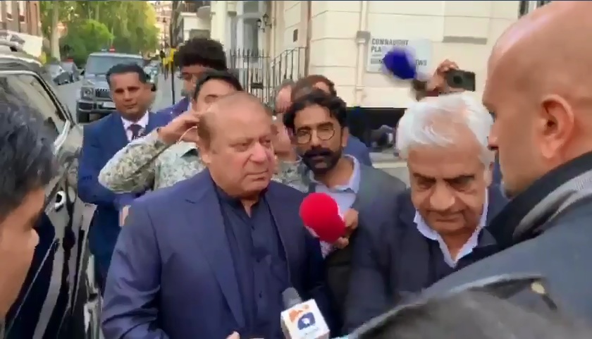 Nawaz Sharif Reached Hussain Nawaz London Office for Live Address to APC in Pakistan