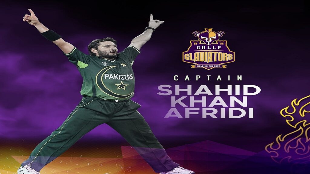 Shahid Afridi Boom Boom Captain Galle Gladiators of Lanka Premier League LPL 2020