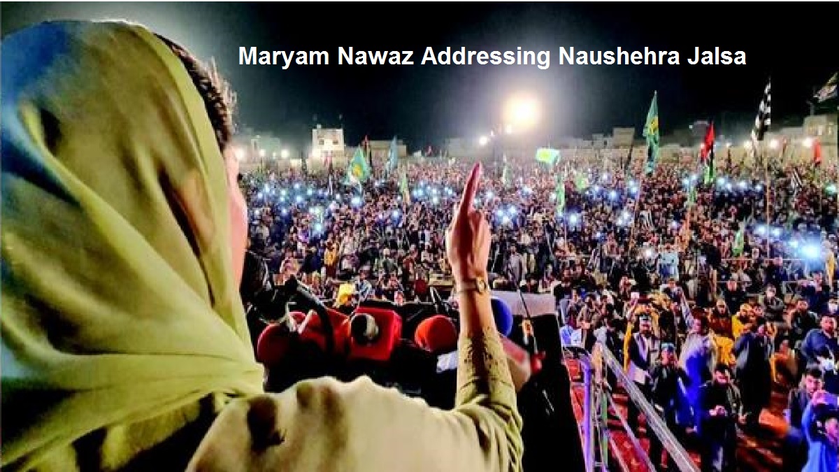 Maryam Nawaz Addressing Naushehra Jalsa