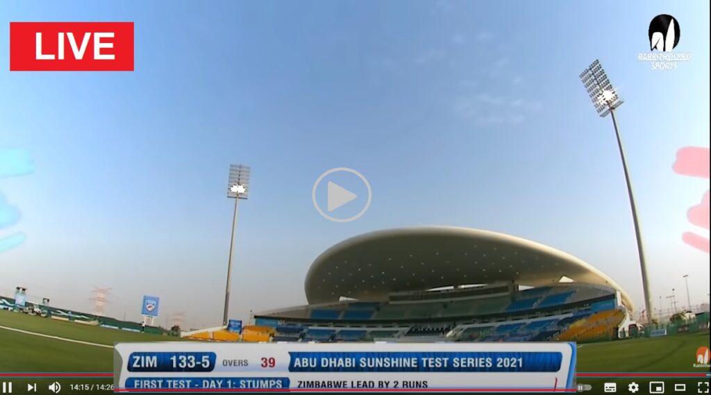 Day 2 AFG v ZIM Afghanistan vs Zimbabwe AFG v ZIM Live RTA Sports Tv Test Cricket Match Live 2021 Abu Dhabi Sunshine Test Series