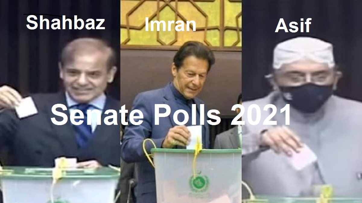 Shahbaz sharif, Imran Khan and Asif Ali Zardari Casting their Senate Vote
