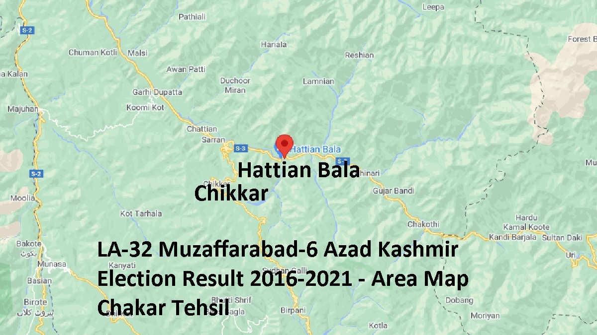 LA-32 Muzaffarabad-6 Azad Kashmir Election Result 2016-2021 - Area Map Chakar Tehsil