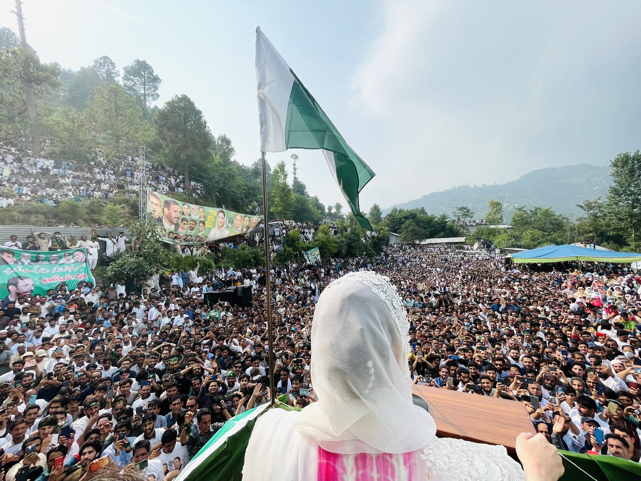 Maryam Nawaz Sharif PMLN Jalsa in Dhirkot AJK Today Jalsa 18 7 2021