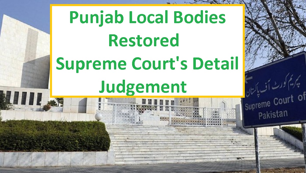 Supreme Court Restored Punjab Local Bodies Detail Decision Issued