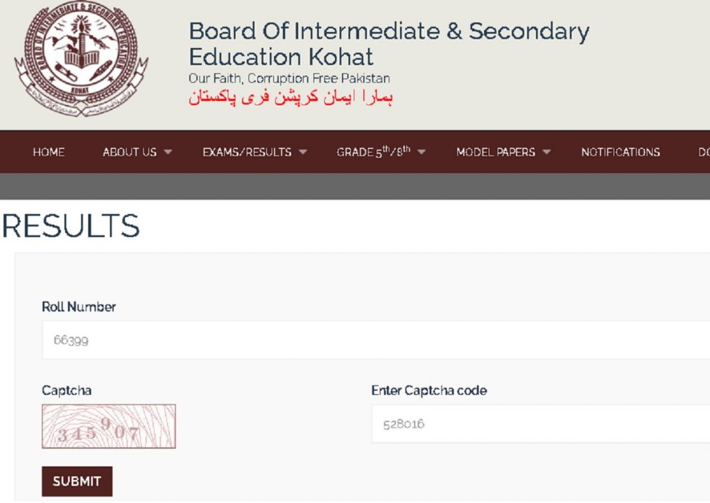 HSSC I HSSC II Intermediate Annual Result BISE Kohat Board 2021
