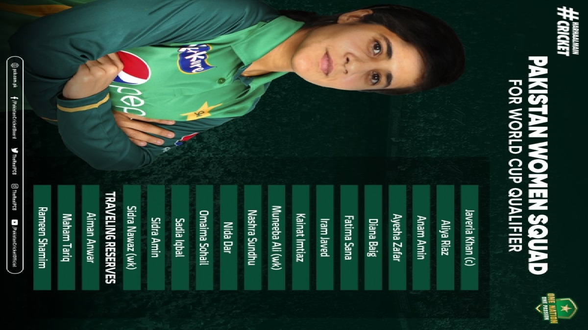 Javeria Khan (captain), Aliya Riaz, Anam Amin, Ayesha Zafar, Diana Baig, Fatima Sana, Iram Javed, Kainat Imtiaz, Muneeba Ali (wicketkeeper), Nashra Sundhu, Nida Dar, Omaima Sohail, Sadia Iqbal, Sidra Amin and Sidra Nawaz (wicketkeeper)