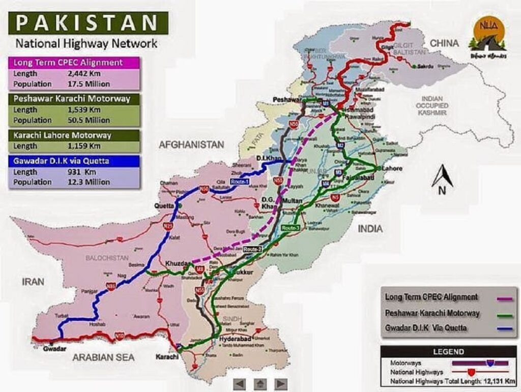CPEC Western Route Map in Detail