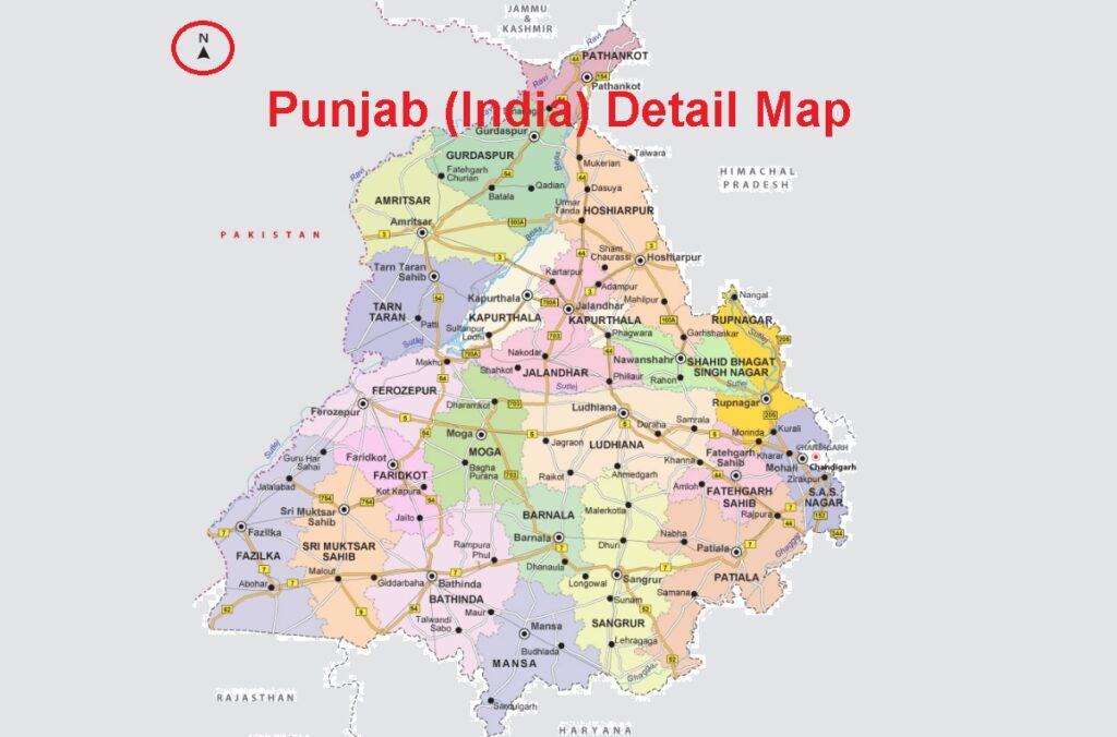 Punjab India Detail Map District Wise Map 2022 Assembly Elections Result