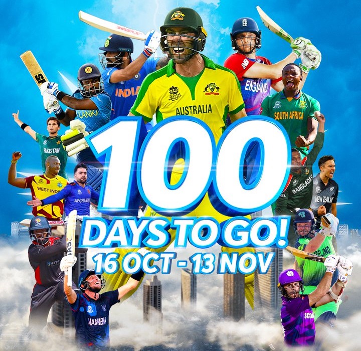 ICC Issued T20 World Cup 2022 Countdown Poster Only 100 Days to Go